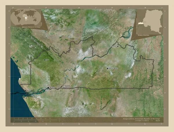 Kongo Central Kongói Demokratikus Köztársaság Tartomány Nagy Felbontású Műholdas Térkép — Stock Fotó