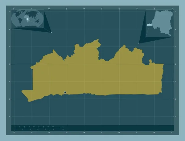 Kongo Central Província República Democrática Congo Forma Cor Sólida Mapa — Fotografia de Stock