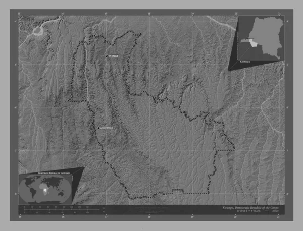 Kwango Provincia República Democrática Del Congo Mapa Elevación Bilevel Con —  Fotos de Stock