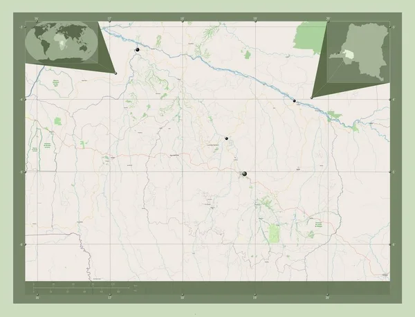 Kwilu Provincie Van Democratische Republiek Congo Open Plattegrond Locaties Van — Stockfoto