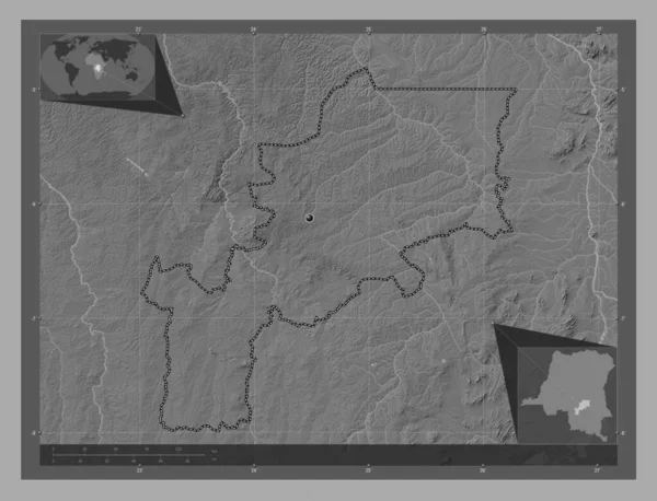 Lomami Provincie Demokratická Republika Kongo Mapa Nadmořské Výšky Jezery Řekami — Stock fotografie