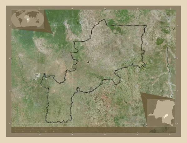 Lomami Prowincja Demokratycznej Republiki Konga Mapa Satelity Wysokiej Rozdzielczości Pomocnicze — Zdjęcie stockowe