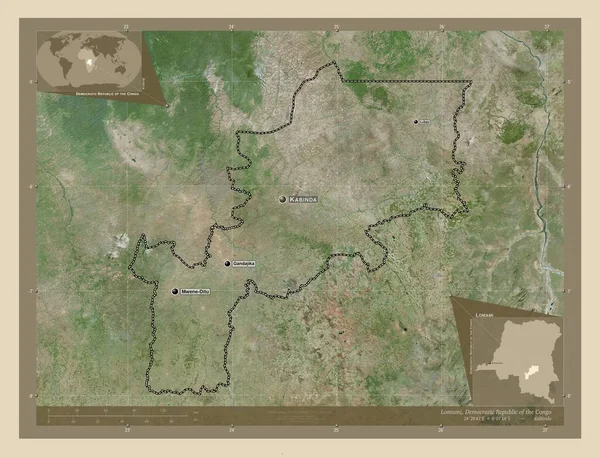 Lomami Provinsen Den Demokratiske Republik Congo Satellitkort Høj Opløsning Steder - Stock-foto