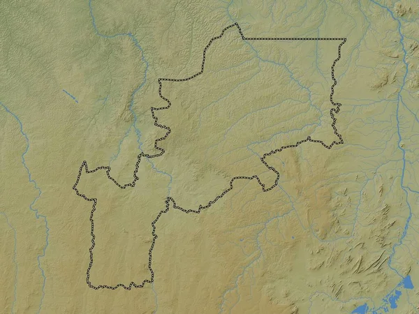 Lomami Επαρχία Της Λαϊκής Δημοκρατίας Του Κονγκό Χρωματιστός Υψομετρικός Χάρτης — Φωτογραφία Αρχείου