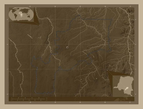 Lomami Provincia Della Repubblica Democratica Del Congo Mappa Elevazione Colorata — Foto Stock