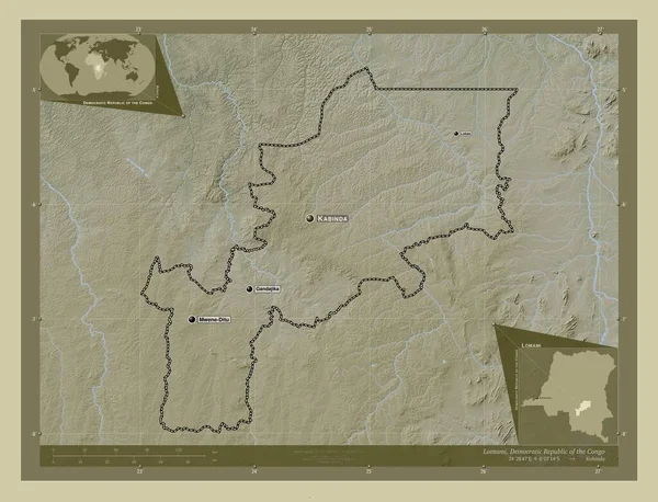 Lomami Provincia República Democrática Del Congo Mapa Elevación Coloreado Estilo —  Fotos de Stock