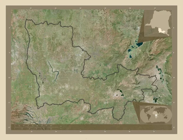 Lualaba Provinz Demokratische Republik Kongo Hochauflösende Satellitenkarte Eck Zusatzstandortkarten — Stockfoto