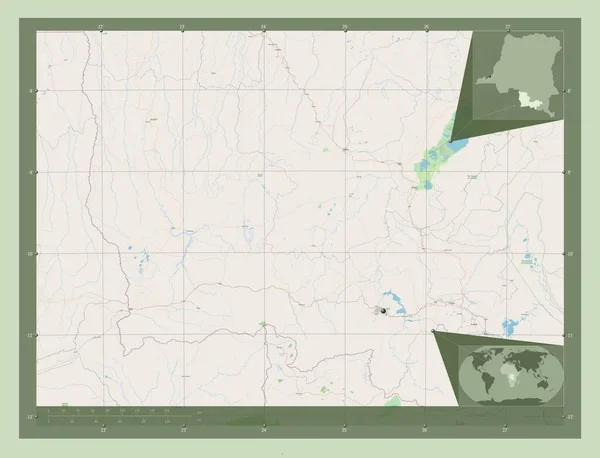 Lualaba Província República Democrática Congo Abrir Mapa Rua Locais Das — Fotografia de Stock