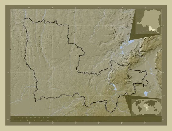 Lualaba Province Democratic Republic Congo Elevation Map Colored Wiki Style — Stock Photo, Image