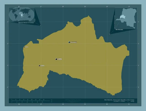 Mai Ndombe Provinz Demokratische Republik Kongo Einfarbige Form Orte Und — Stockfoto