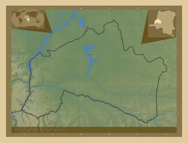 Mai Ndombe Provincie Demokratická Republika Kongo Barevná Mapa Jezery Řekami — Stock fotografie