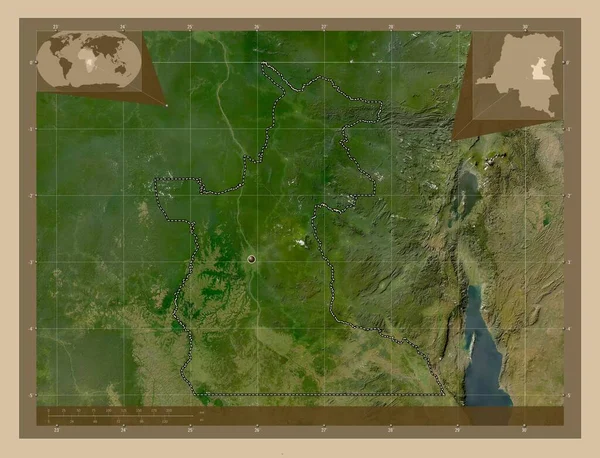 Maniema Província República Democrática Congo Mapa Satélite Baixa Resolução Mapa — Fotografia de Stock