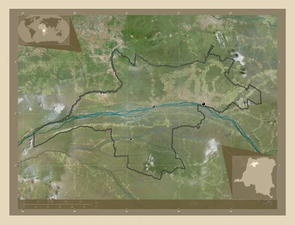 Mongala Província República Democrática Congo Mapa Satélite Alta Resolução Locais — Fotografia de Stock