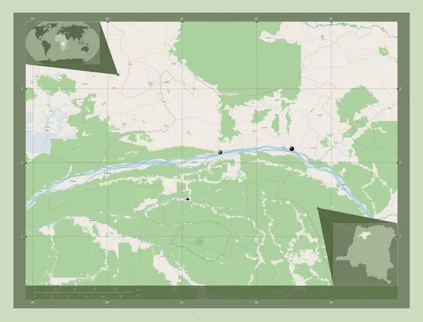 Монгала Провинция Демократической Республики Конго Карта Улиц Места Расположения Крупных — стоковое фото