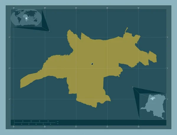 Mongala Província República Democrática Congo Forma Cor Sólida Mapa Localização — Fotografia de Stock