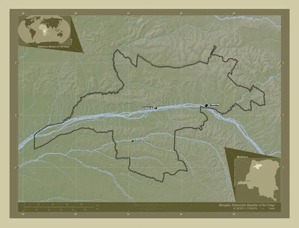 Mongala Provincia Della Repubblica Democratica Del Congo Mappa Elevazione Colorata — Foto Stock