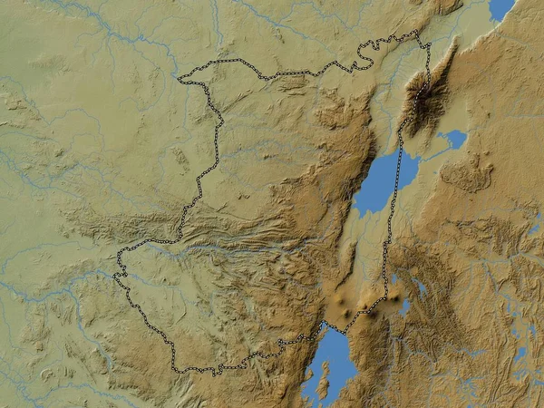Норд Киву Провинция Демократическая Республика Конго Цветная Карта Высот Озерами — стоковое фото