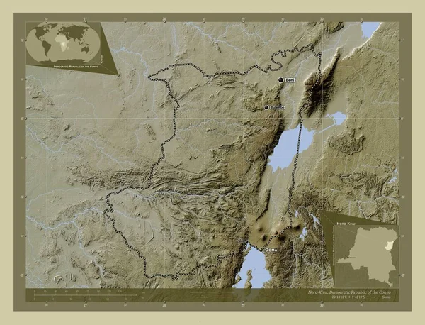 Nord Kivu Επαρχία Της Λαϊκής Δημοκρατίας Του Κονγκό Υψόμετρο Χάρτη — Φωτογραφία Αρχείου