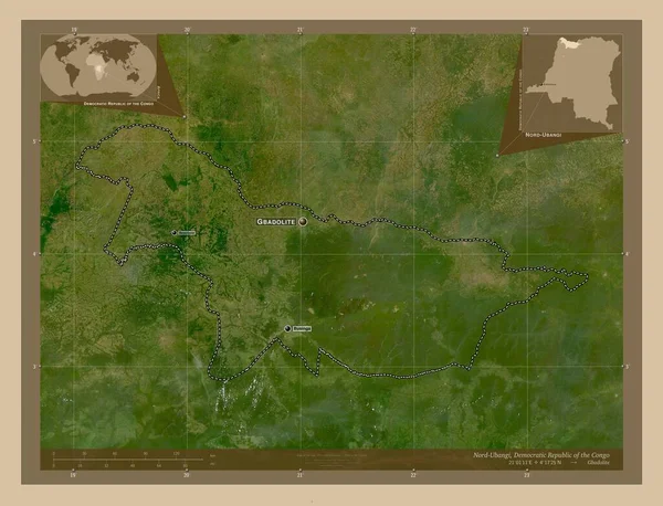 Nord Ubangi Prowincja Demokratycznej Republiki Konga Niska Rozdzielczość Satelity Lokalizacje — Zdjęcie stockowe