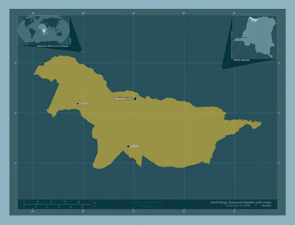 Nord Ubangi Provinz Demokratische Republik Kongo Einfarbige Form Orte Und — Stockfoto