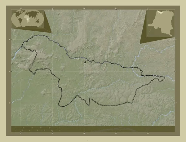 Nord Ubangi Província República Democrática Congo Mapa Elevação Colorido Estilo — Fotografia de Stock