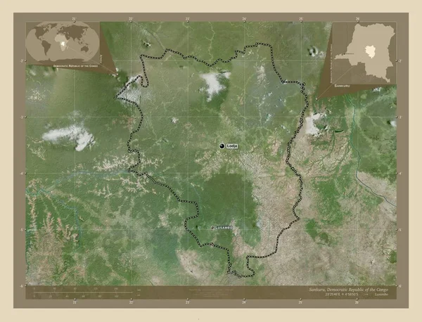 Sankuru Province République Démocratique Congo Carte Satellite Haute Résolution Emplacements — Photo
