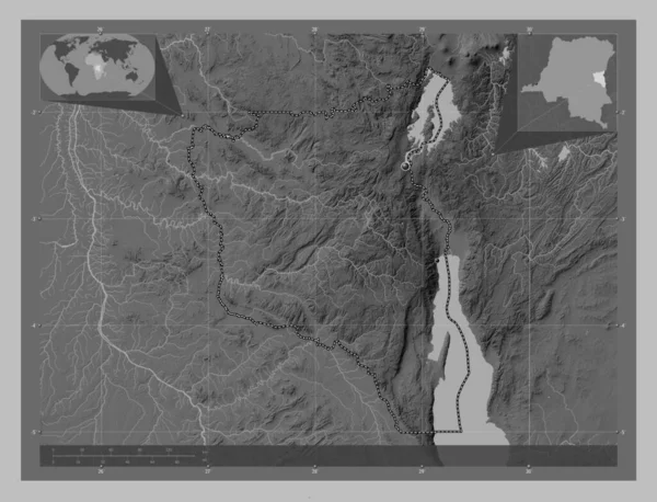 Sud Kivu Provincie Demokratická Republika Kongo Výškové Mapy Jezery Řekami — Stock fotografie