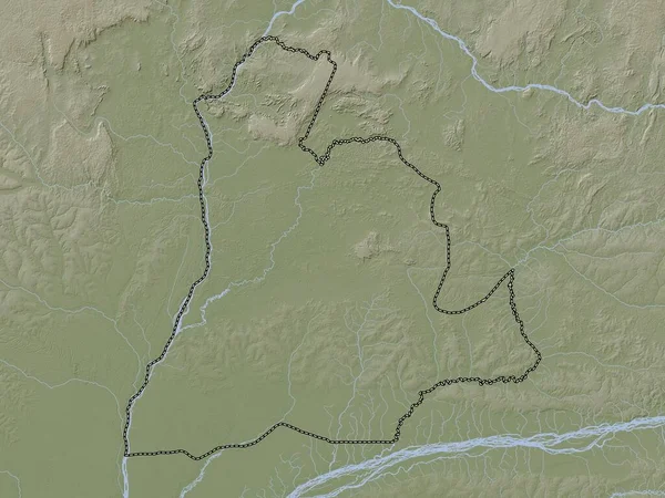 Sud Ubangi Provinsen Demokratiska Republiken Kongo Höjd Karta Färgad Wiki — Stockfoto