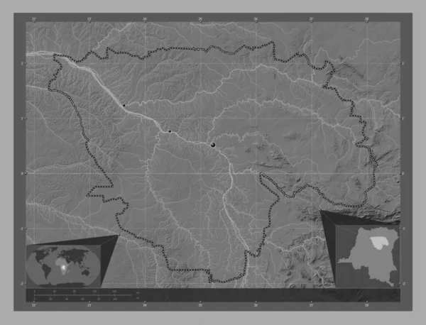 Tshopo Επαρχία Της Λαϊκής Δημοκρατίας Του Κονγκό Bilevel Υψομετρικός Χάρτης — Φωτογραφία Αρχείου