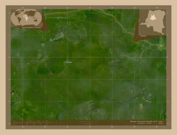Тшуапа Провінція Демократичної Республіки Конго Супутникова Карта Низькою Роздільною Здатністю — стокове фото