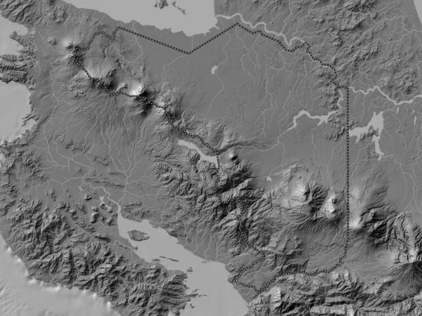 Alajuela Provincia Costa Rica Mapa Elevación Bilevel Con Lagos Ríos — Foto de Stock