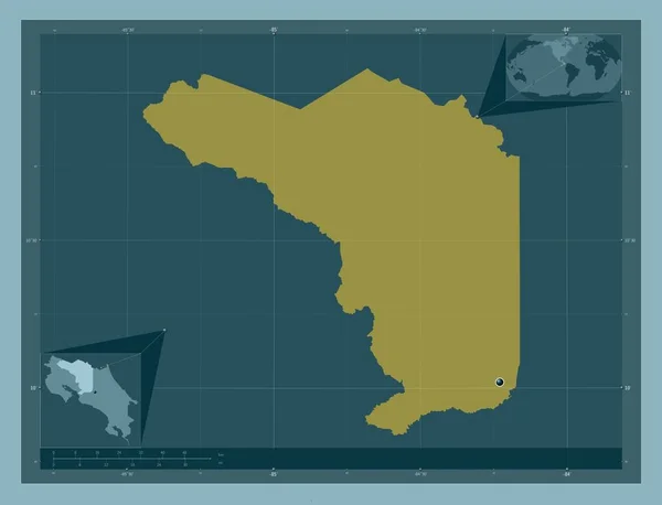 Alajuela Provincia Del Costa Rica Forma Tinta Unita Mappa Della — Foto Stock