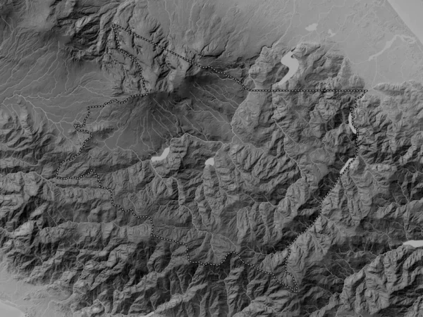 Cartago Province Costa Rica Grayscale Elevation Map Lakes Rivers — Stock Photo, Image