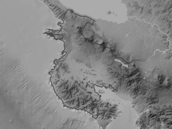 Guanacaste Provincia Costa Rica Mapa Elevación Escala Grises Con Lagos —  Fotos de Stock