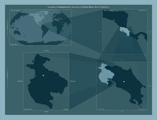 Guanacaste Província Costa Rica Diagrama Mostrando Localização Região Mapas Maior — Fotografia de Stock