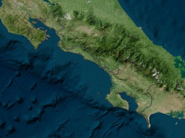 Puntarenas, Kosta Rika vilayeti. Yüksek çözünürlüklü uydu haritası