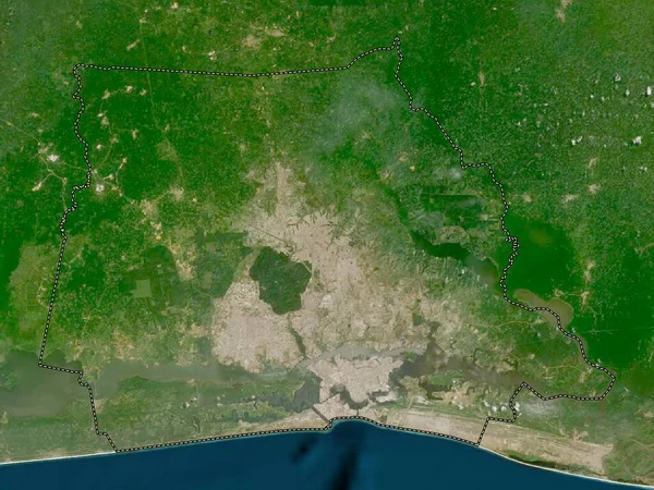 Abidjan Autonome Regio Ivoorkust Satellietkaart Met Lage Resolutie — Stockfoto