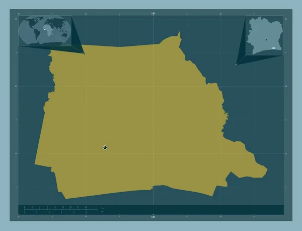 Abiyán Distrito Autónomo Costa Marfil Forma Color Sólido Mapas Ubicación — Foto de Stock
