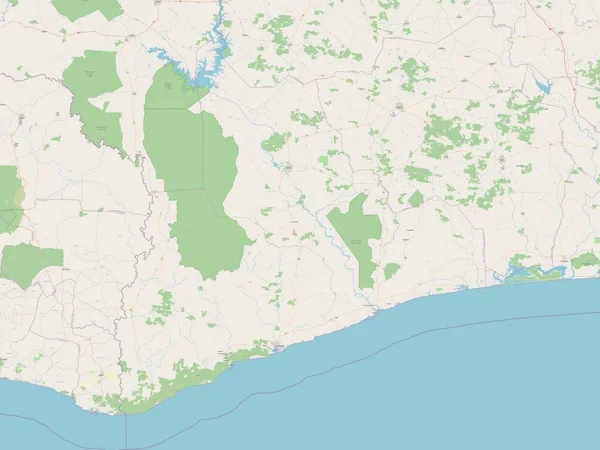 Bas-Sassandra, Cote d 'Ivoire bölgesi. Açık Sokak Haritası