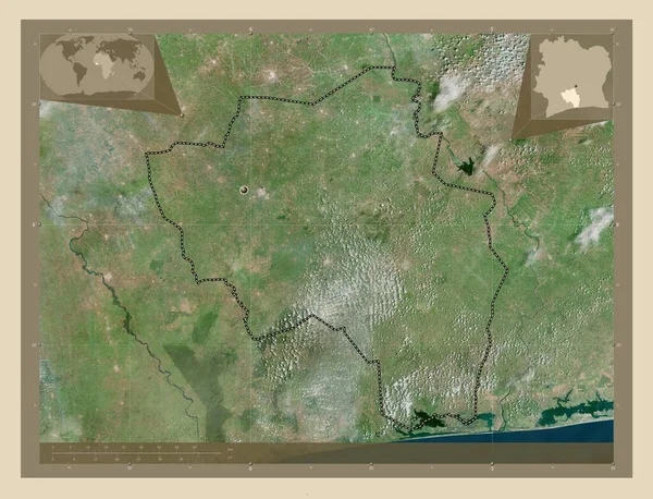 Goh Djiboua Distrito Costa Marfil Mapa Satelital Alta Resolución Mapas —  Fotos de Stock
