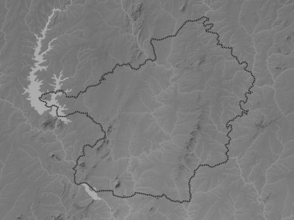 Лакс Район Кот Ивуар Карта Высот Оттенках Серого Озерами Реками — стоковое фото