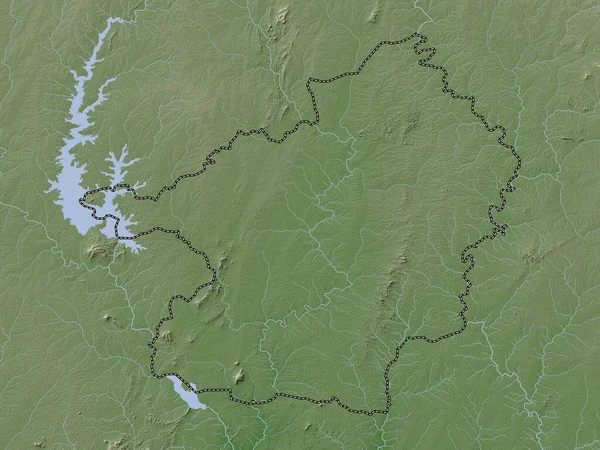 Lacs Distretto Della Costa Avorio Mappa Dell Elevazione Colorata Stile — Foto Stock