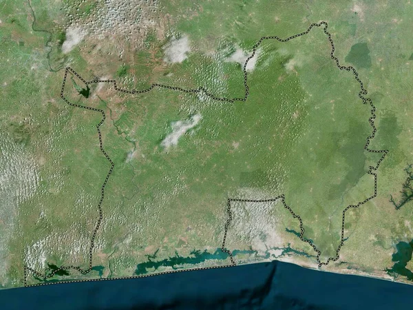 Lagunes, Cote d 'Ivoire bölgesi. Yüksek çözünürlüklü uydu haritası