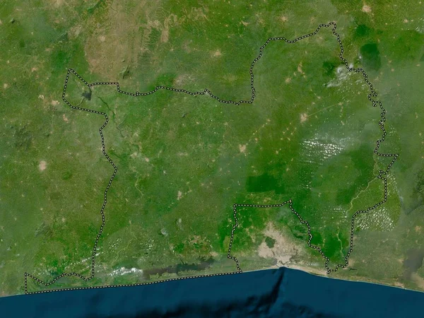 Lagunes, Cote d 'Ivoire bölgesi. Düşük çözünürlüklü uydu haritası