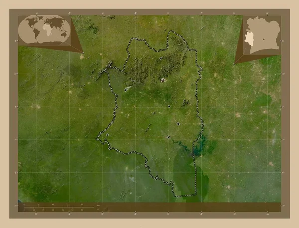 Montagnes Okres Pobřeží Slonoviny Satelitní Mapa Nízkým Rozlišením Umístění Velkých — Stock fotografie