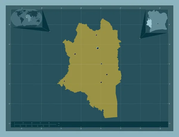 Montagnes District Van Ivoorkust Stevige Kleurvorm Locaties Van Grote Steden — Stockfoto