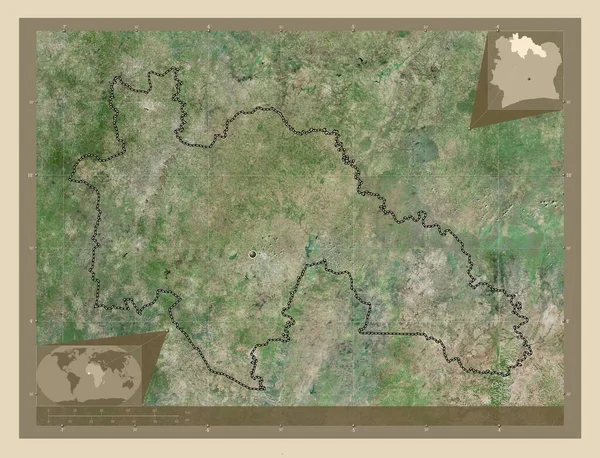 Savanes Distrito Costa Marfil Mapa Satelital Alta Resolución Mapas Ubicación —  Fotos de Stock