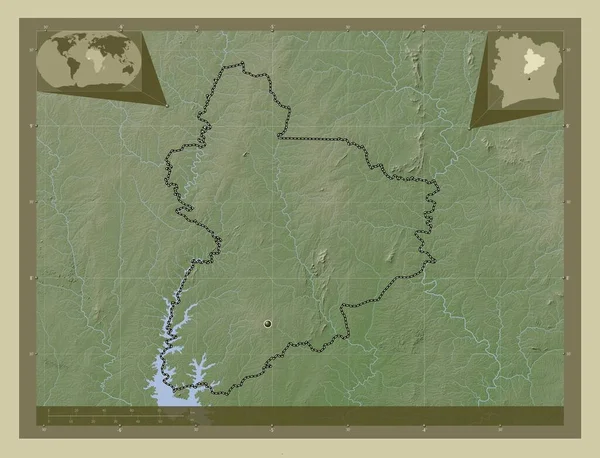 Долина Бандама Район Кот Ивуар Карта Высоты Окрашенная Вики Стиле — стоковое фото