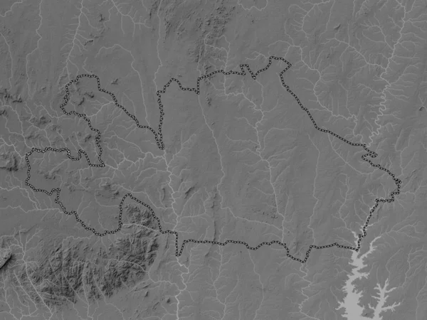 Вороба Район Кот Ивуар Карта Высот Оттенках Серого Озерами Реками — стоковое фото