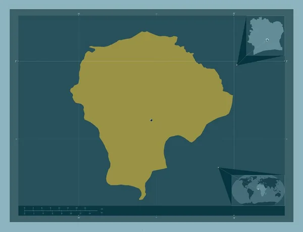 Yamoussoukro Distretto Autonomo Della Costa Avorio Forma Tinta Unita Mappa — Foto Stock